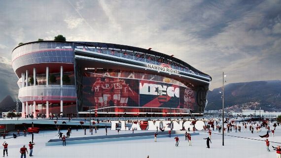 Projeção de como ficará o estádio do Flamengo - Divulgação/Flamengo