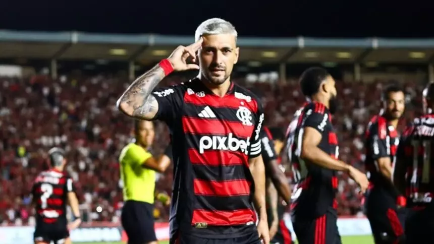 Flamengo goleia, Juninho faz 1º pelo clube e Arrasca brilha 3 Arrascaeta comemora primeiro gol com a camisa 10 do Flamengo (Foto: Gilvan de Souza/Flamengo)