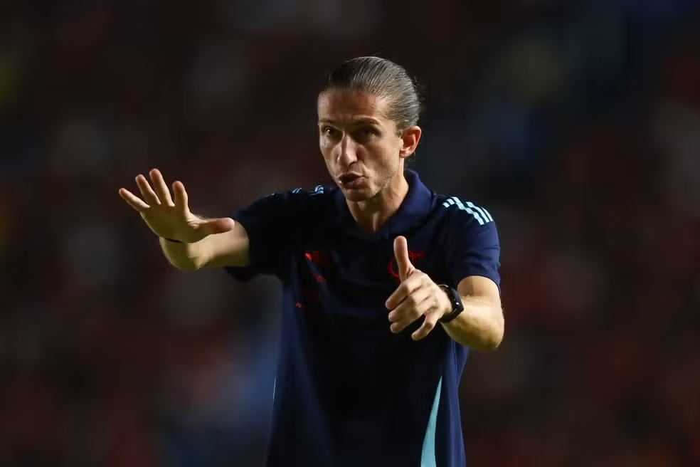 Iluminado! Joshua marca no fim e Flamengo vence na Copa do Brasil 2025 3 Filipe Luís em Botafogo-PB x Flamengo — Foto: Gilvan de Souza/CRF