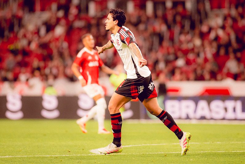 Pedro fez dois gols na vitória do Flamengo contra o Internacional no Beira-Rio por 3 a 1 - Foto: Adriano Fontes/Flamengo