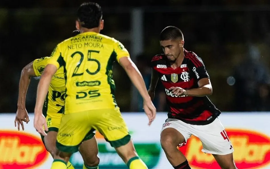 Guilherme durante duelo entre Flamengo e Mirassol pelo Brasileirão - Foto: Caique Coufal / Flamengo